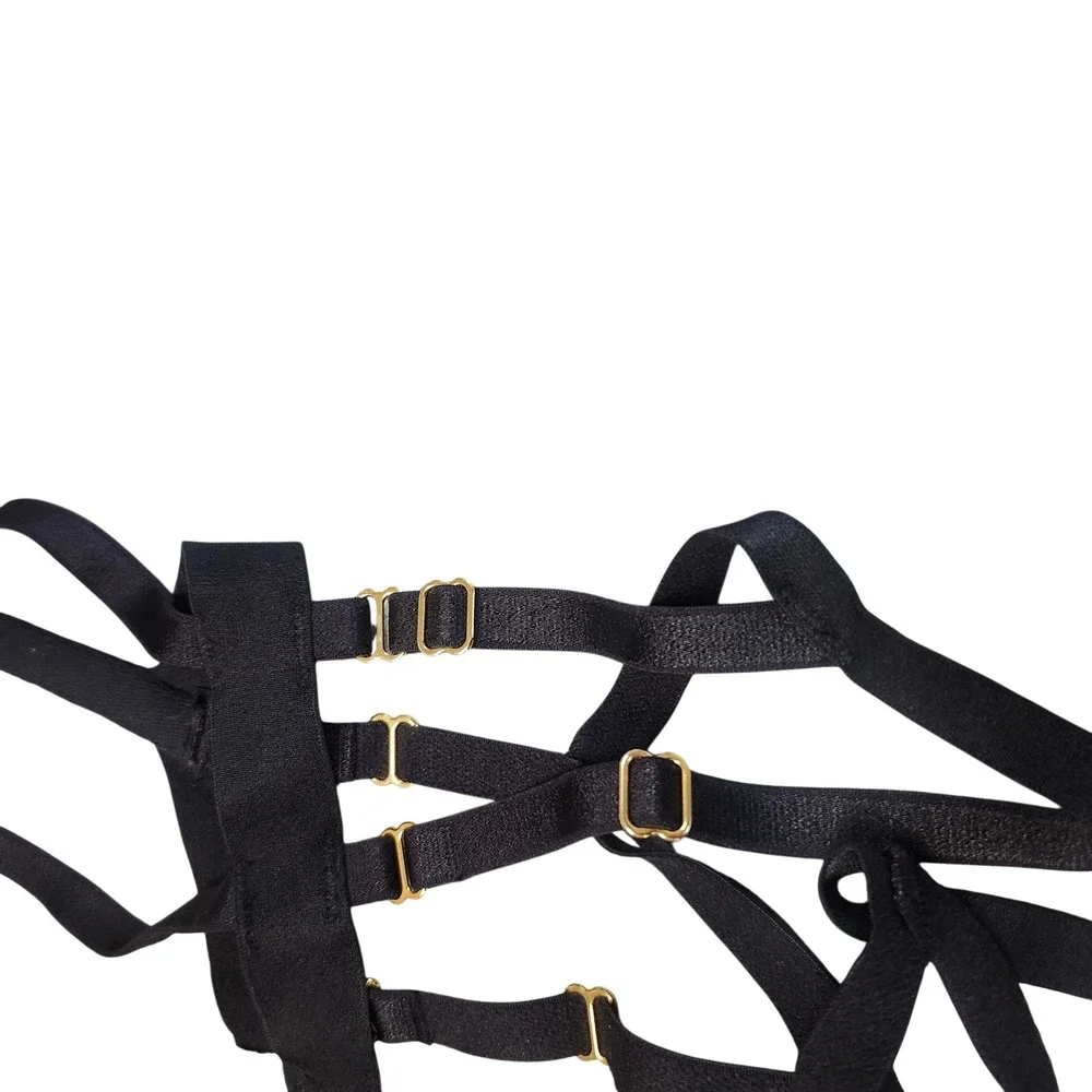 Victoria's Secret Size M Very Sexy Baroque Embroidered Strappy Cutout Teddy